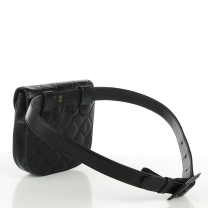 Chanel Lambskin Quilted Flap Waist Belt Bag 80 32 Black 10 of 10