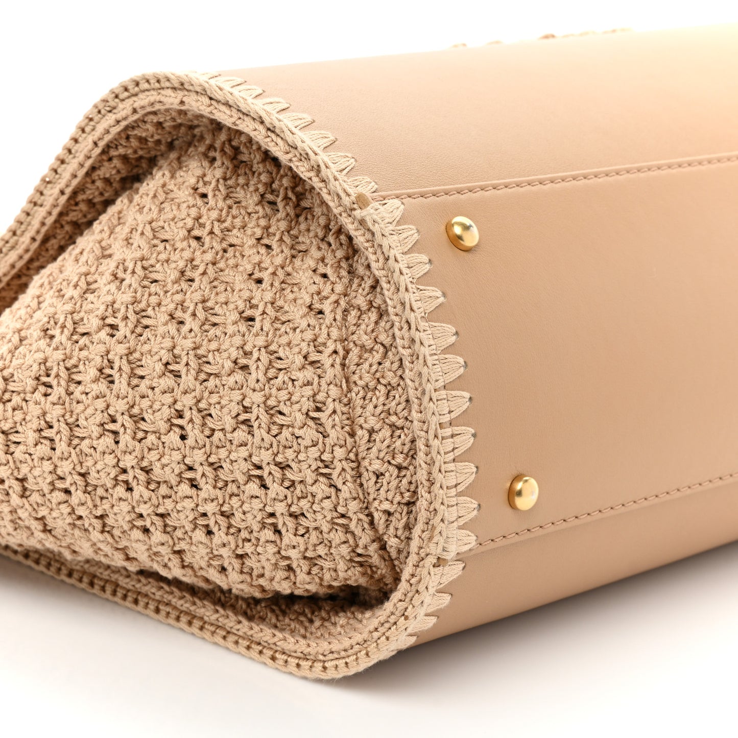 Calfskin Knit Medium Deauville Tote Beige