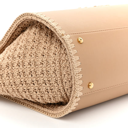 Chanel Calfskin Knit Medium Deauville Tote Beige 9 of 14