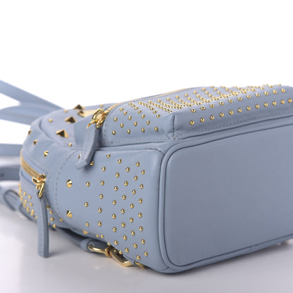 MCM Calfskin Studded Stark X-Mini Bebe Boo Backpack Sky Blue 3 of 7