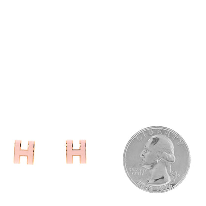 Hermes Rose Gold Lacquered Pop H Earrings Rose Dragee 2 of 5