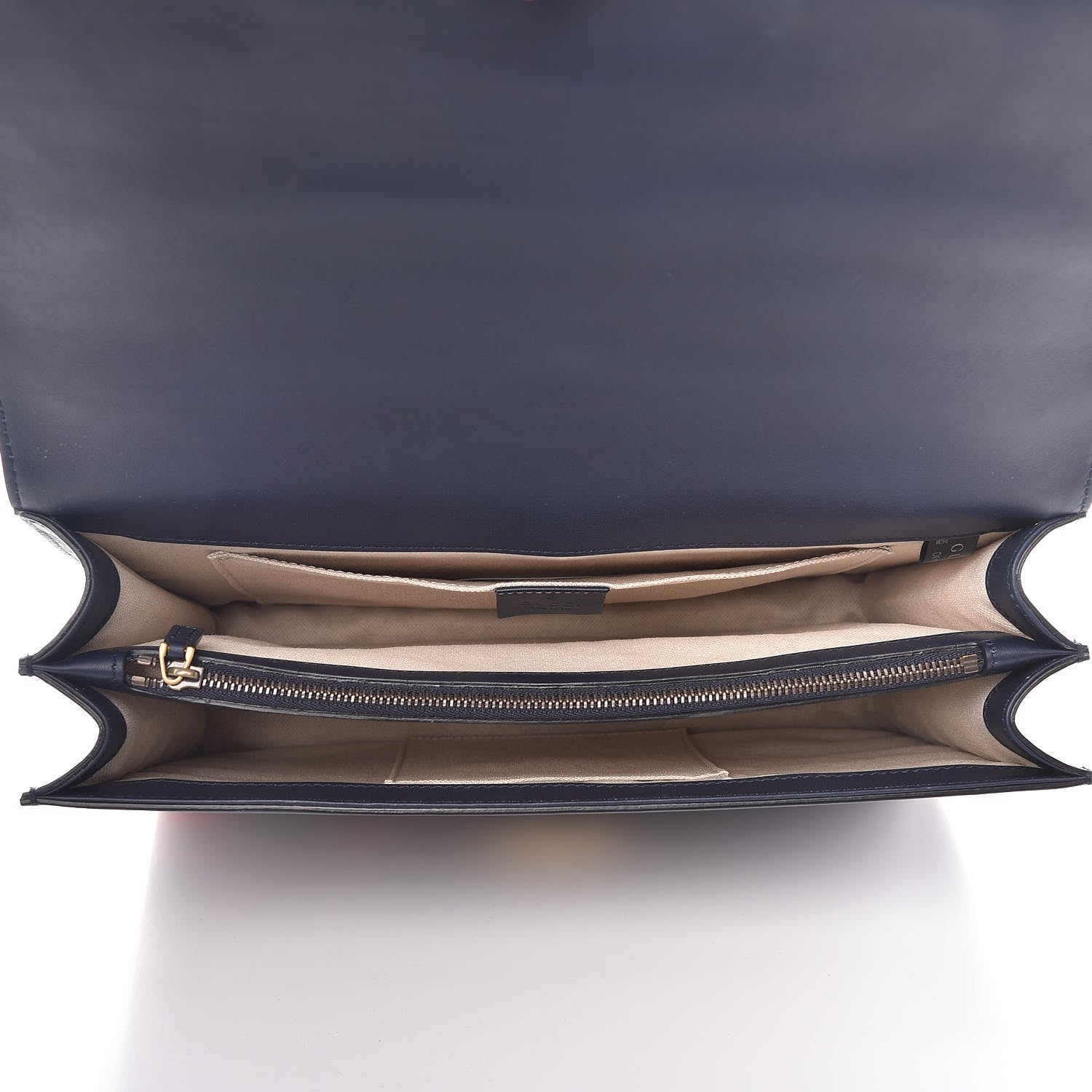 Gucci Calfskin Embroidered Riche Stripe Shoulder Bag Blue Red 5 of 8