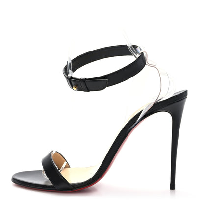 Christian Louboutin Shiny Nappa PVC Jonatina 100 Sandals 41 Black 1 of 7