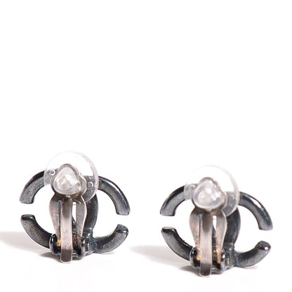 Chanel Ruthenium CC Clip On Earrings 4 of 5