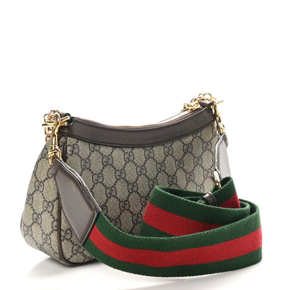 Gucci GG Supreme Monogram Textured Dollar Calfskin Web Small Ophidia GG Handbag Beige Ebony New Acero 3 of 12
