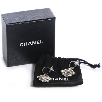 Chanel Crystal CC Dangle Earrings Silver 4 of 4