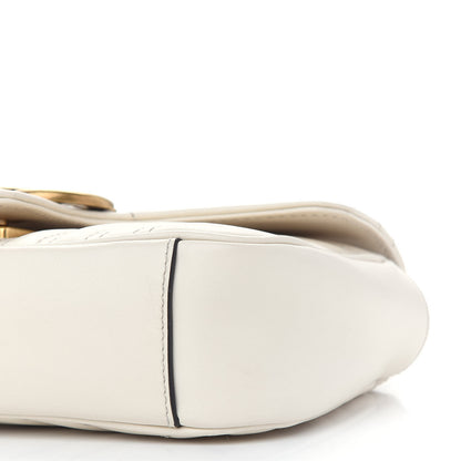 Gucci Calfskin Matelasse Mini GG Marmont Shoulder Bag White 6 of 9