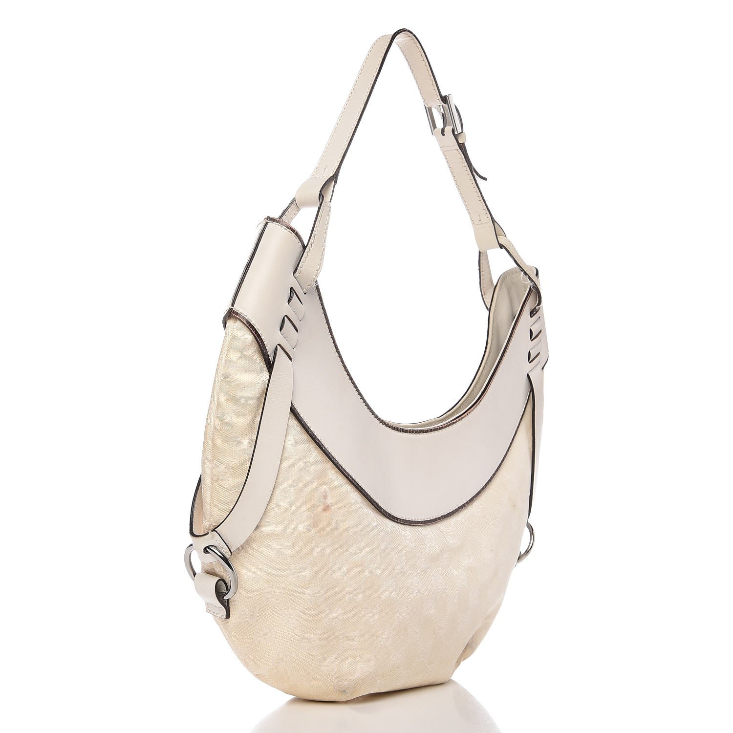 Gucci Monogram Half Moon Hobo White 3 of 16