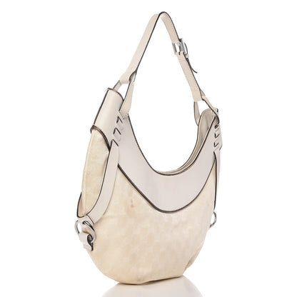 Gucci Monogram Half Moon Hobo White 3 of 16