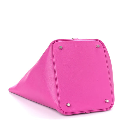 Hermes Epsom Tressage De Cuir Picotin Lock 22 MM Magnolia Bleu Saphir Craie 4 of 8