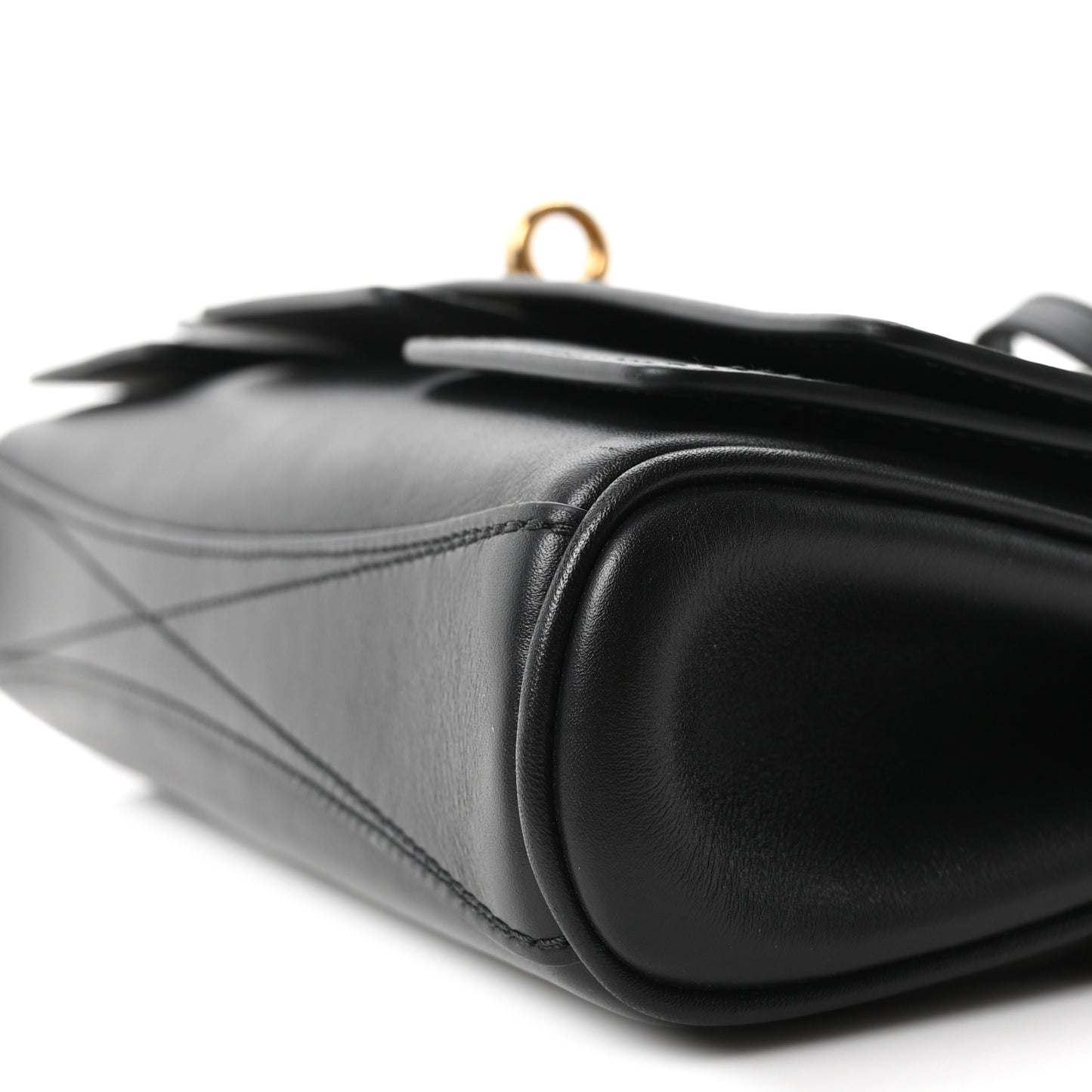 Smooth Calfskin Small Bel Air Clutch On Strap Black