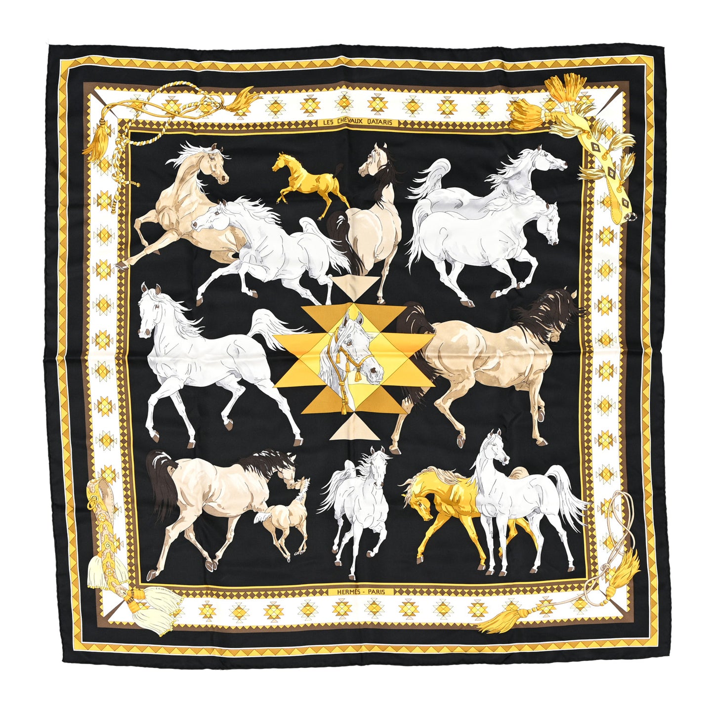 Silk Les Chevaux Qataris Scarf 90