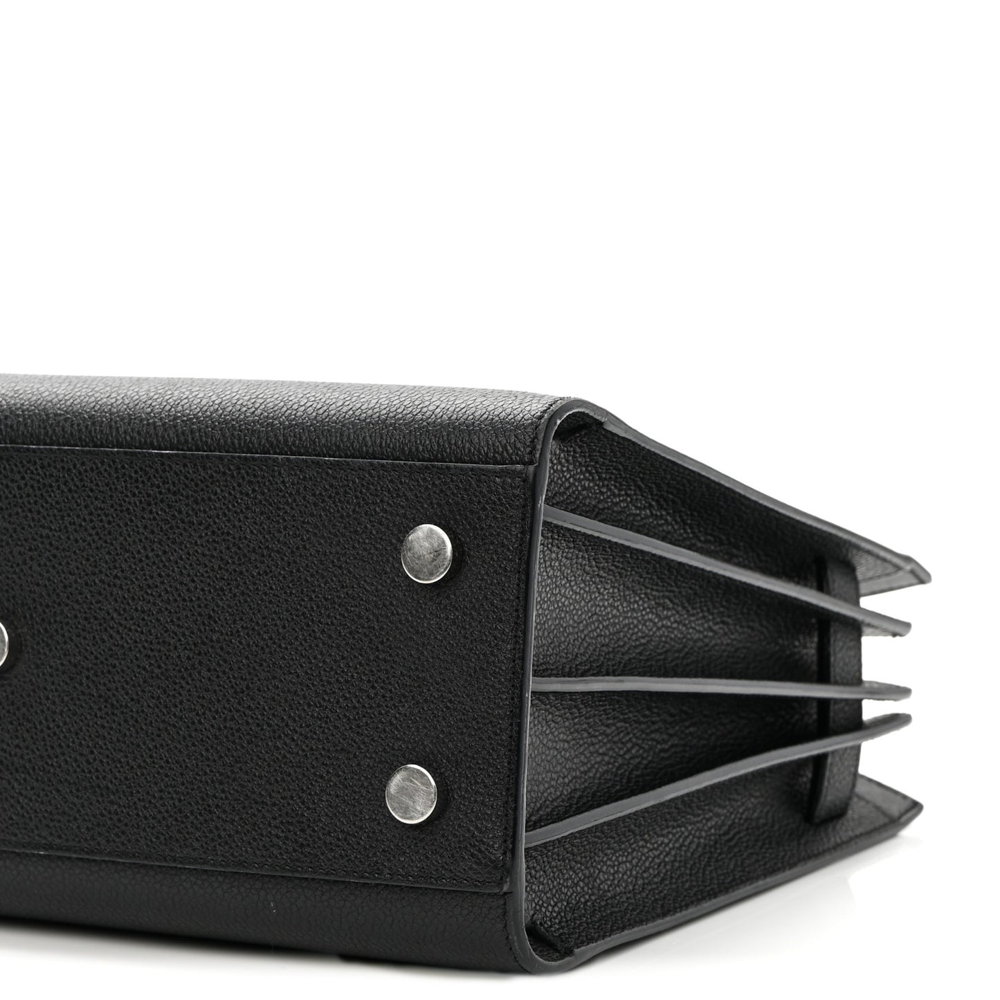 Grained Calfskin Baby Sac De Jour Black