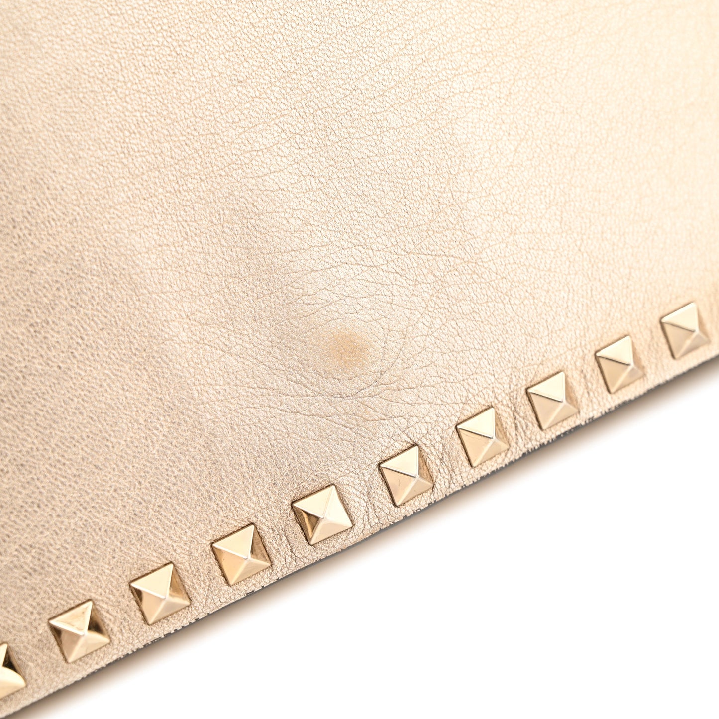 Metallic Nappa Rockstud Wristlet Clutch  Gold