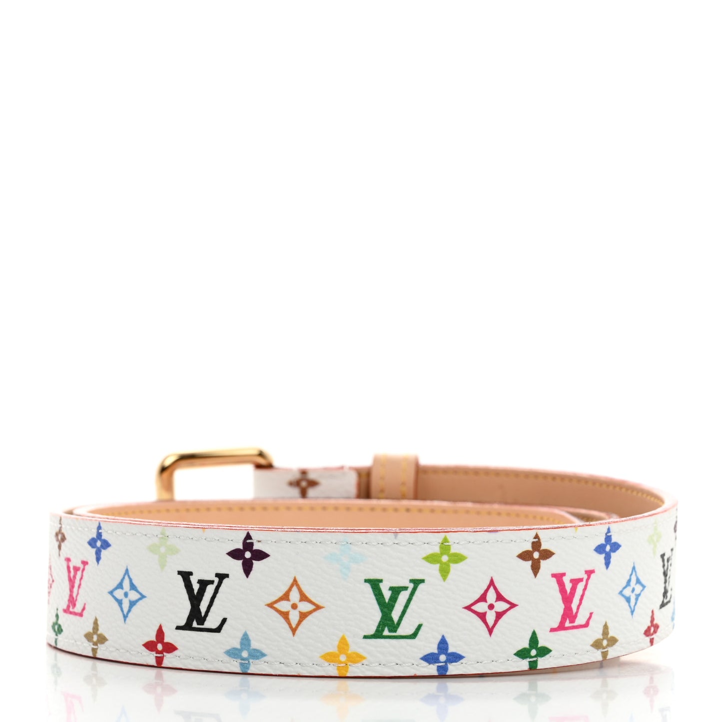 LV X TM Monogram Multicolor D Ring Belt 85 34 White