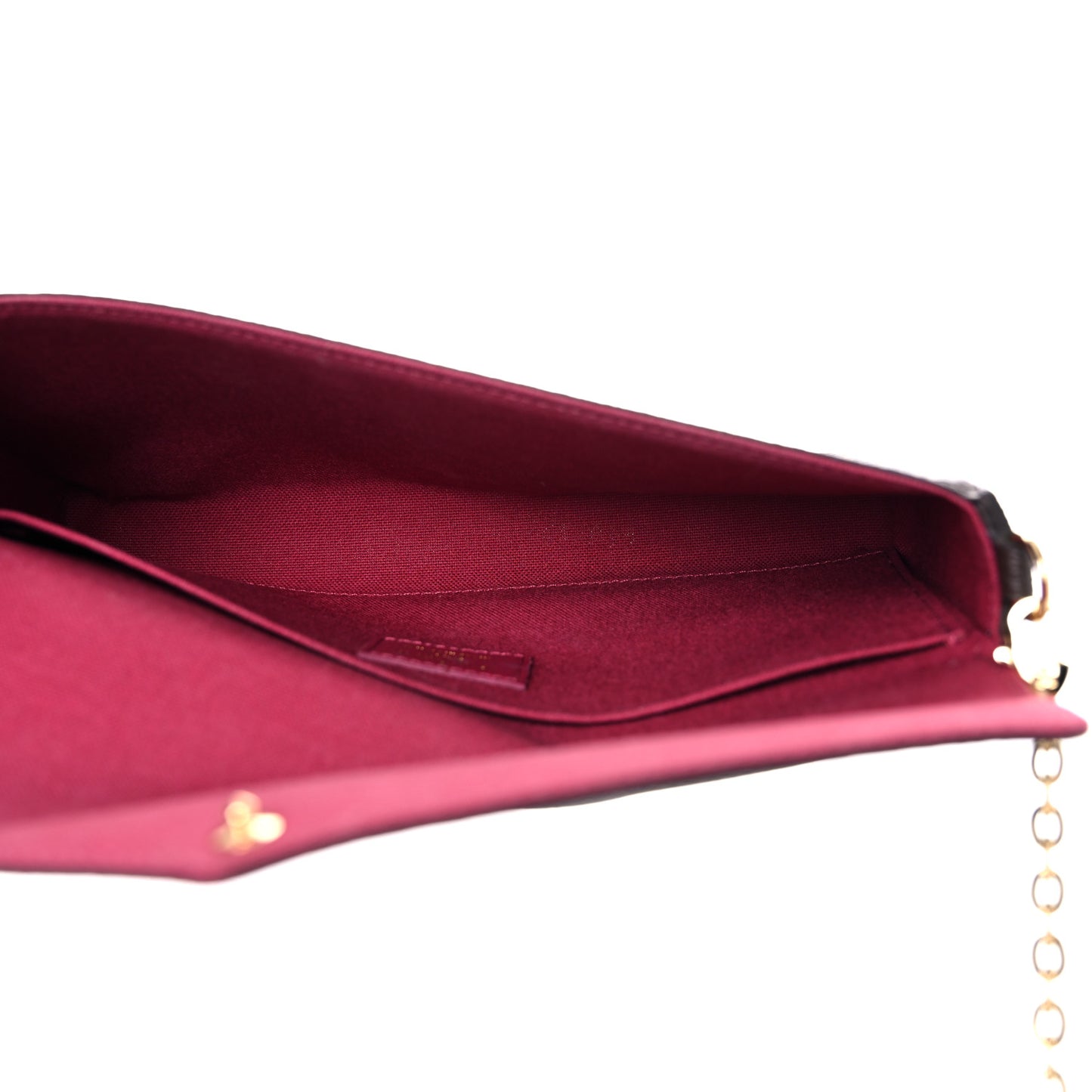 Monogram Pochette Felicie Chain Wallet Fuchsia