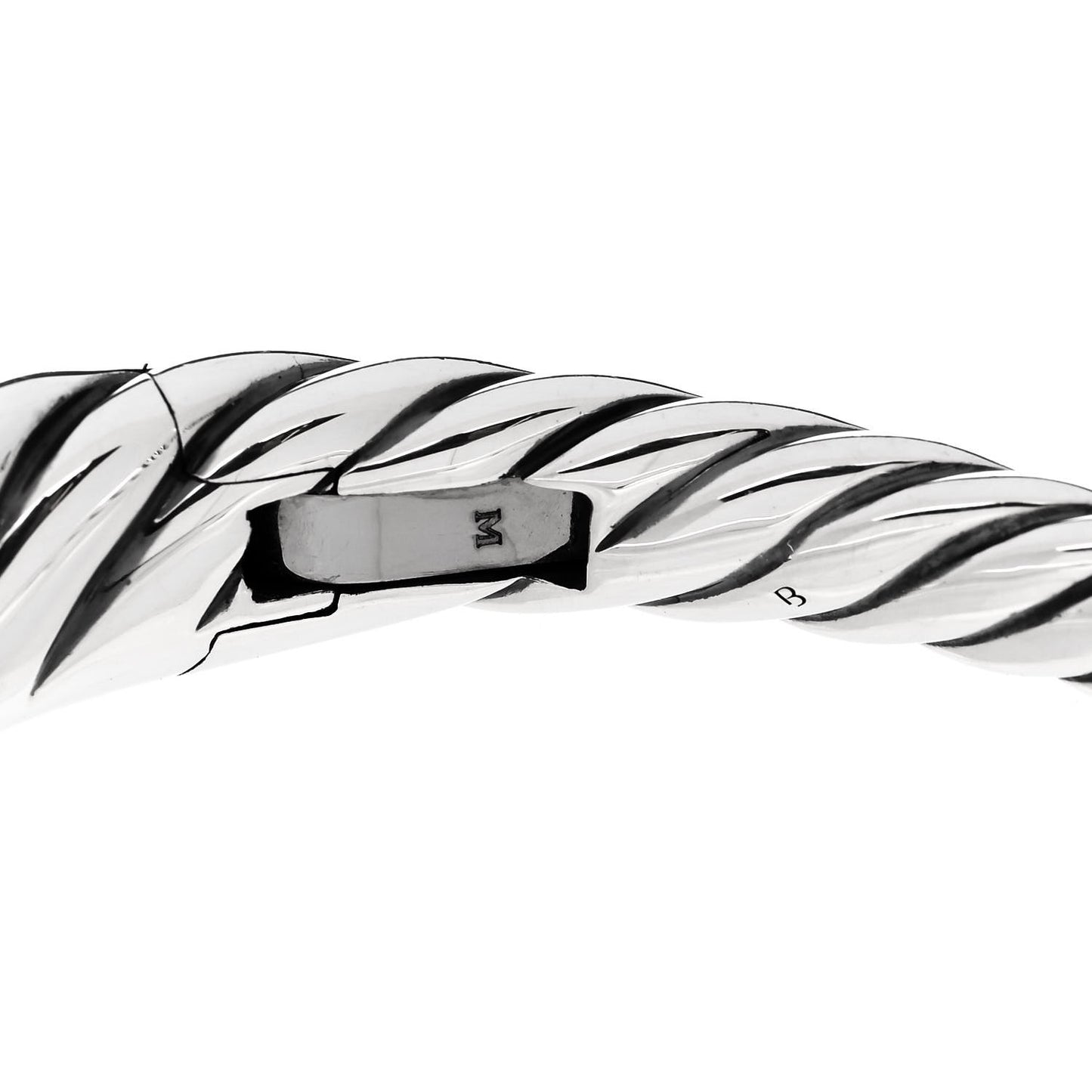 Sterling Silver Diamond 17mm Pure Form Smooth Bangle Bracelet