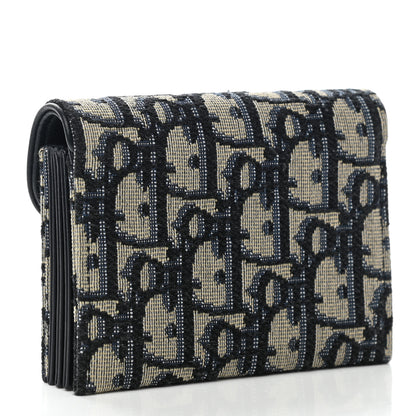 Christian Dior Oblique Saddle Card Holder Blue 3 of 8