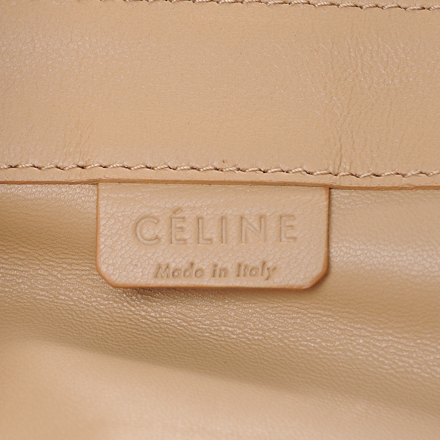 Celine Lambskin Horizontal Bi-Cabas Nude Black 6 of 7