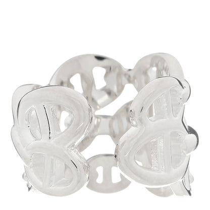 Hermes Sterling Silver GM Chaine d'Ancre Enchainee Band Ring 53 6.5 3 of 4