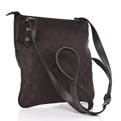 Gucci Nylon Monogram Flat Messenger Bag Brown 3 of 12