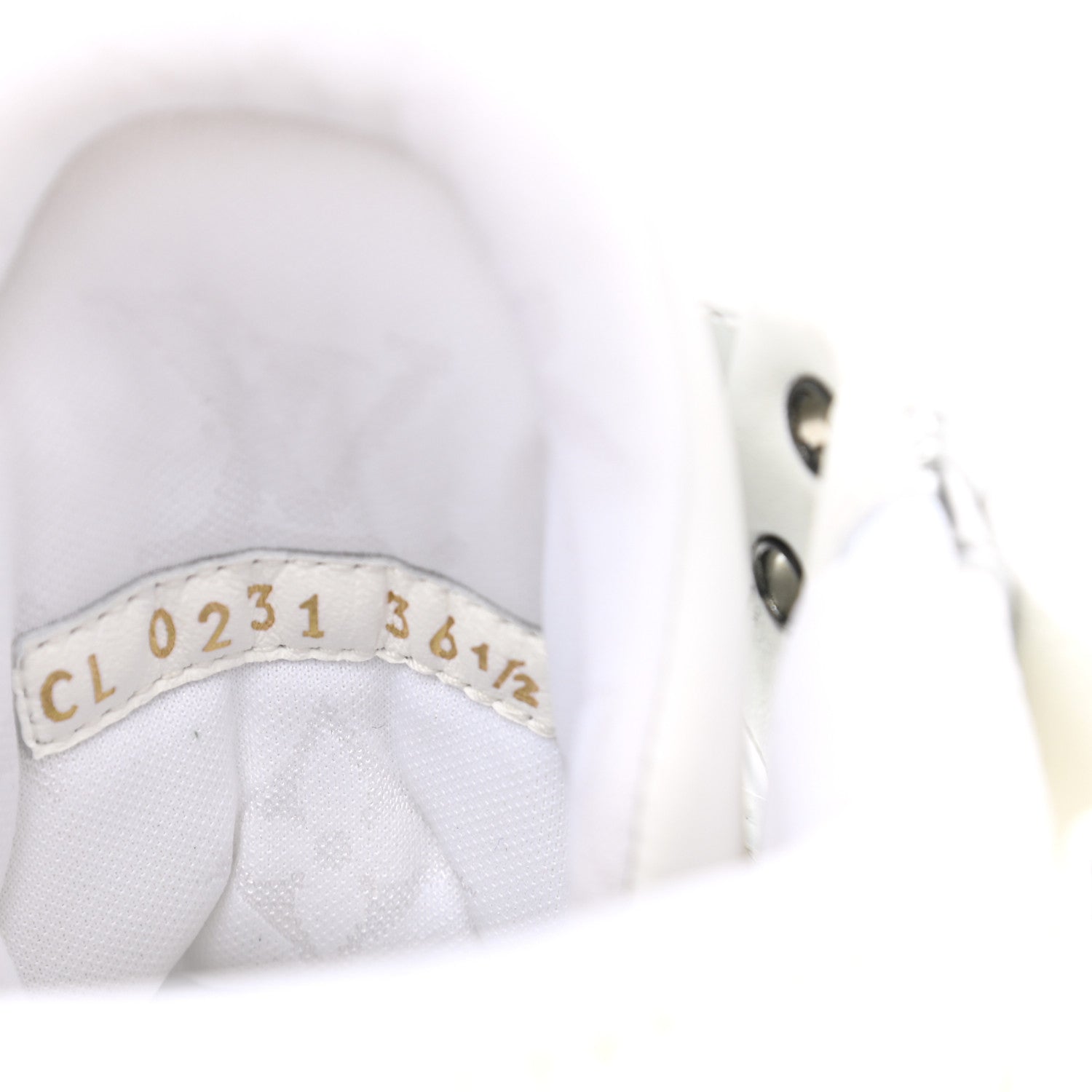 Louis Vuitton Metallic Calfskin Embossed Monogram Boombox Sneakers 36.5 White Silver 8 of 9