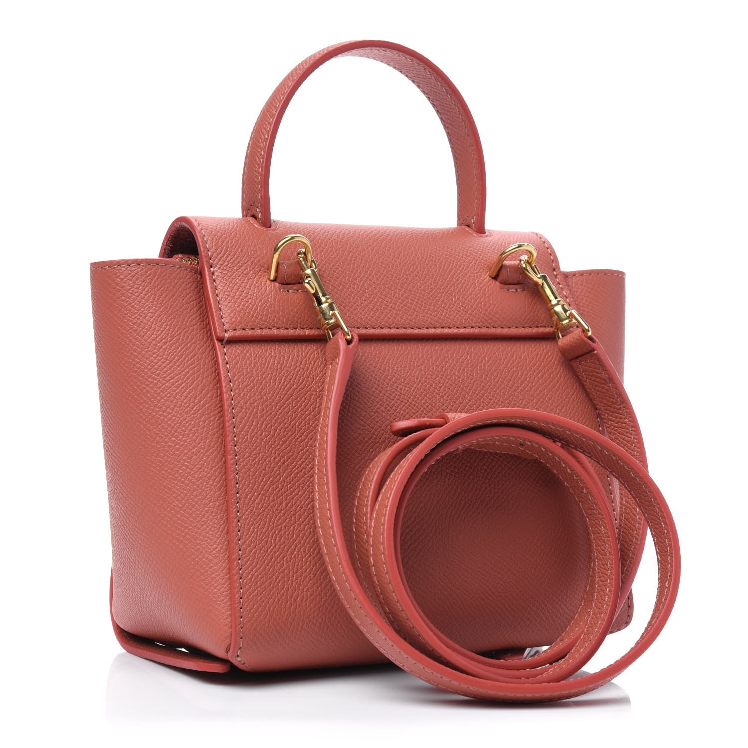 Celine Grained Calfskin Pico Belt Bag Lychee 4 of 13