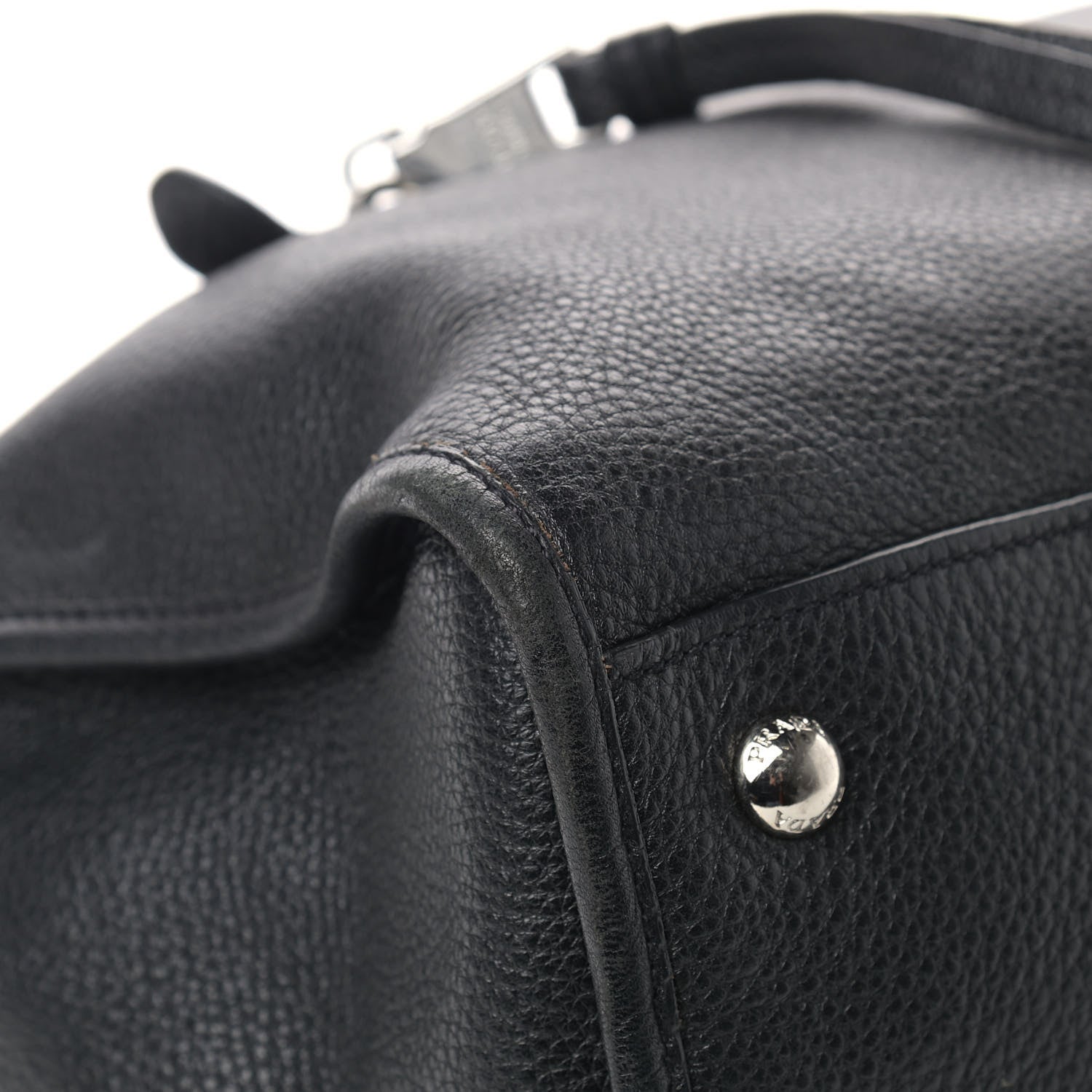 Prada Vitello Daino Shopping Satchel Black 8 of 12