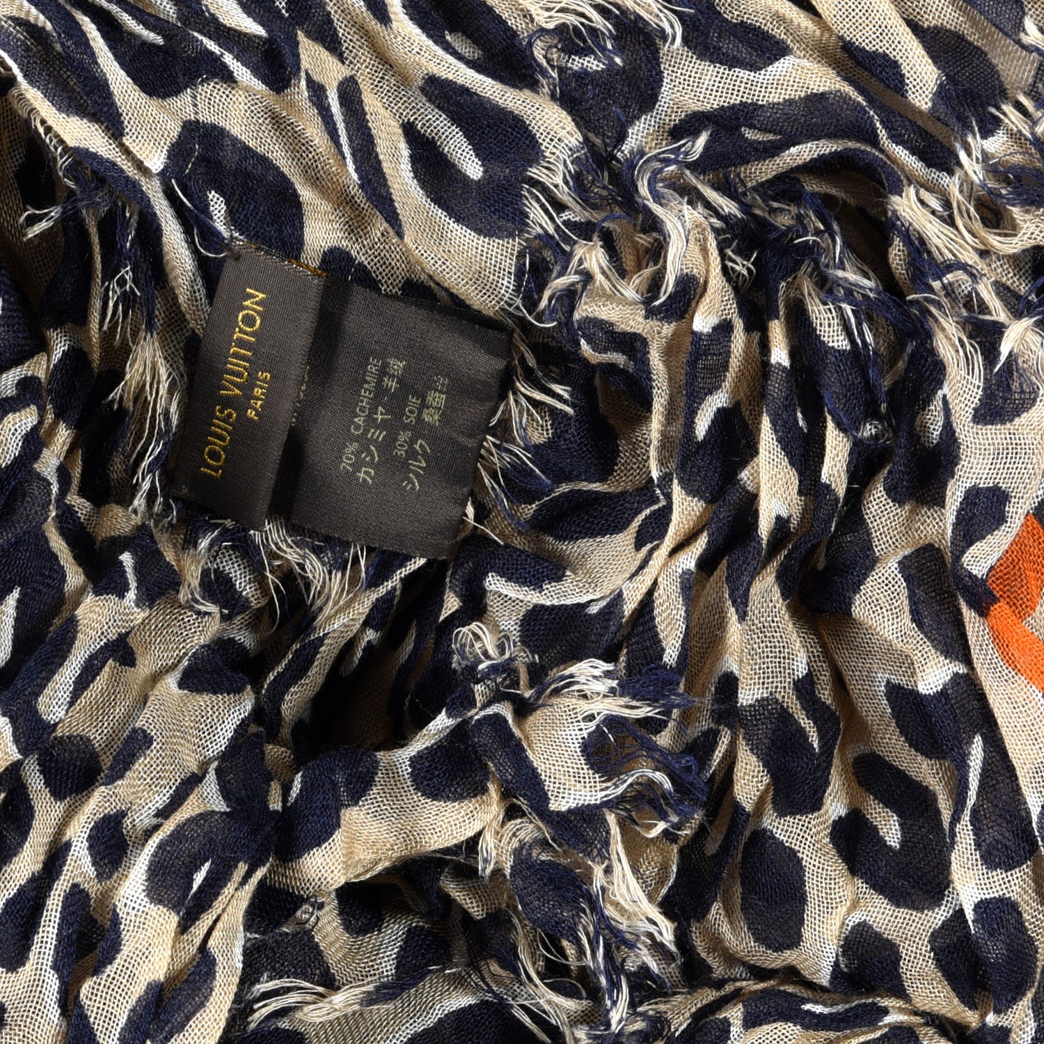 Louis Vuitton Cashmere Silk Leopard Etole Stole Marron 6 of 6