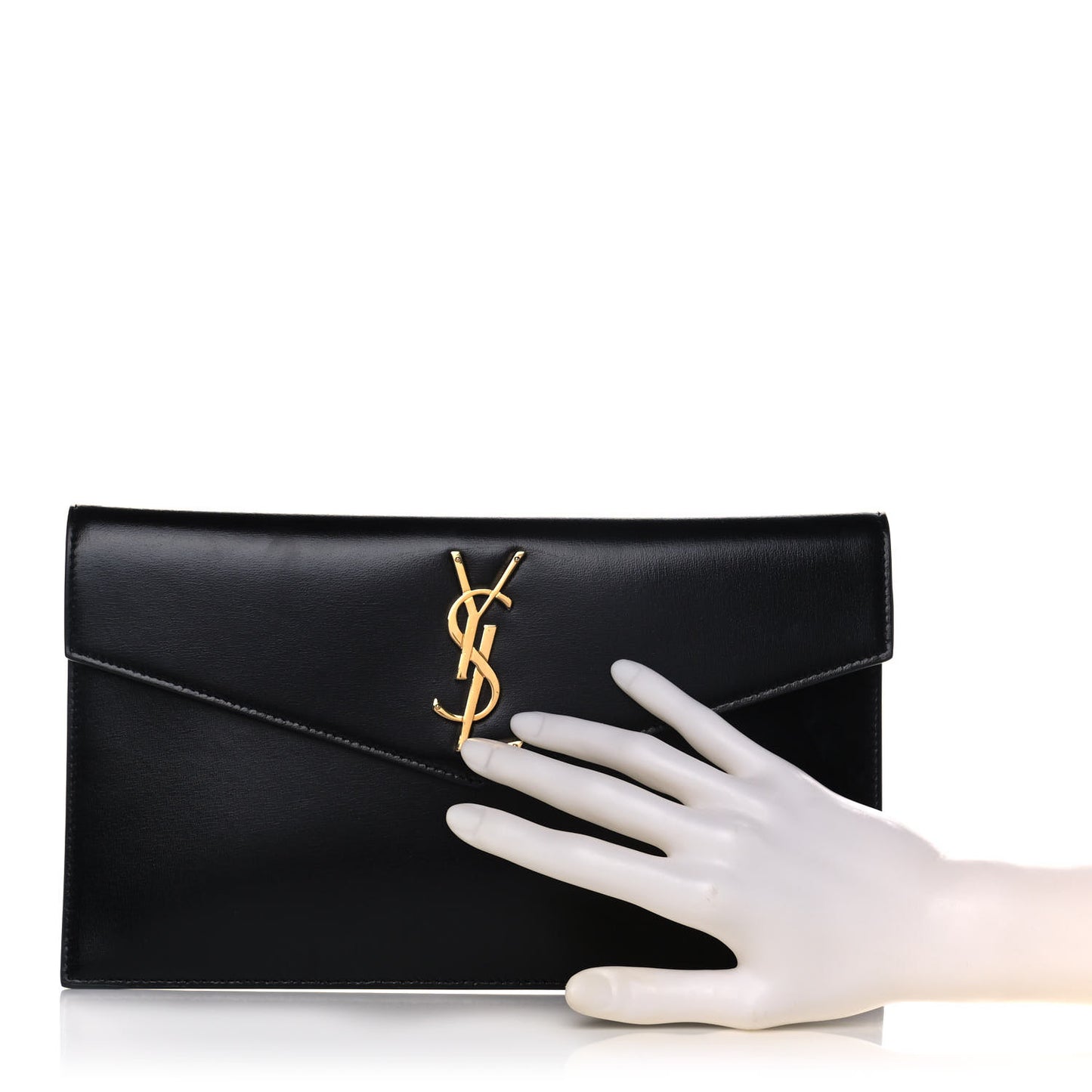 Smooth Shiny Calfskin Monogram Uptown Pouch Black