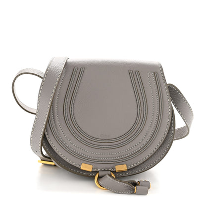 Chloe Grained Calfskin Small Marcie Saddle Bag Cashmere Grey 1 of 11