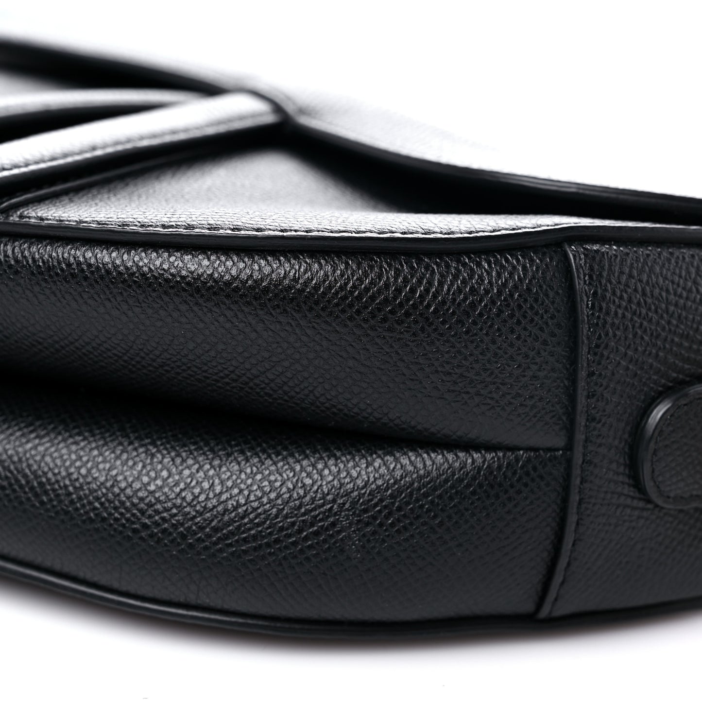 Grained Calfskin Saddle Bag Black
