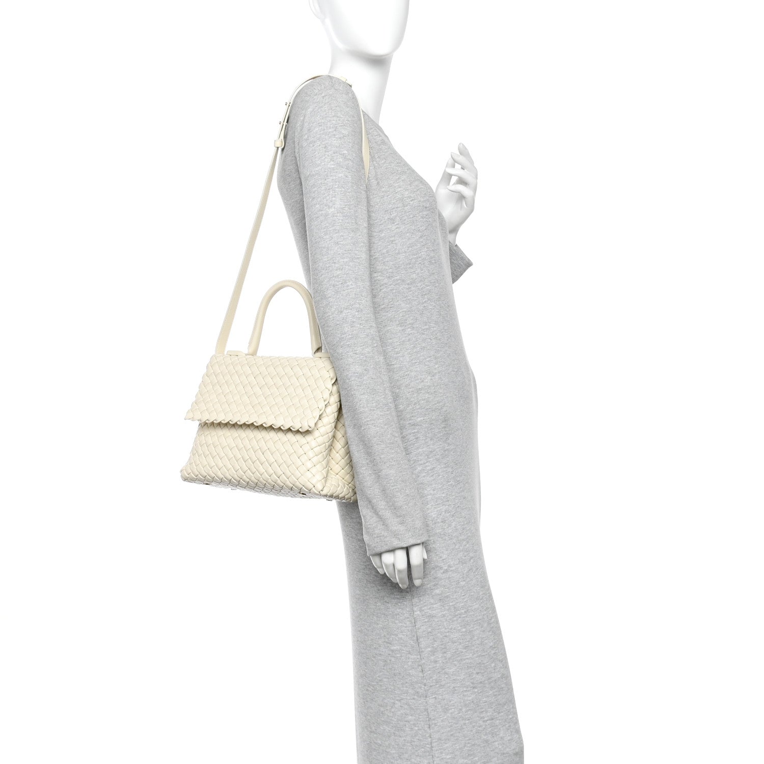 Bottega Veneta Nappa Intrecciato Patti Top Handle Bag Sea Salt 2 of 9