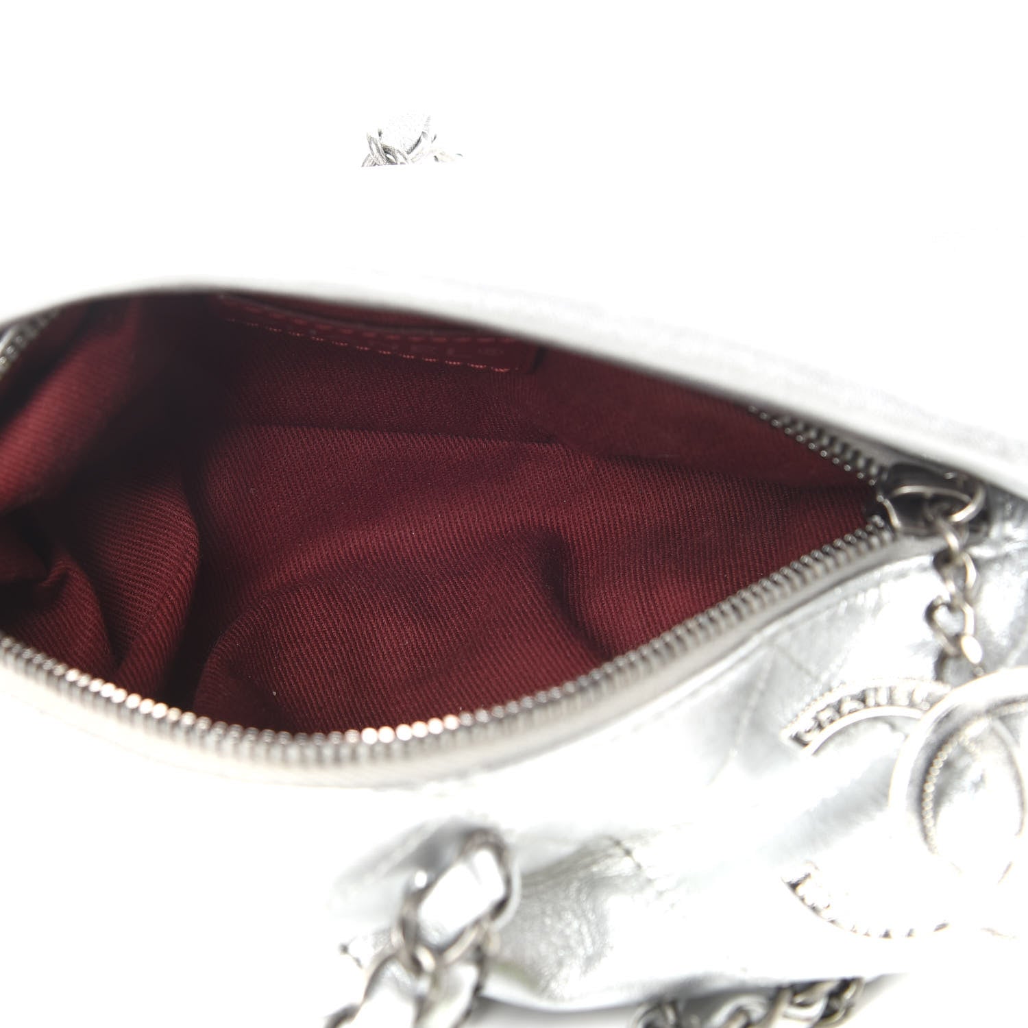 Chanel Metallic Calfskin Quilted Baluchon Silver 5 of 12