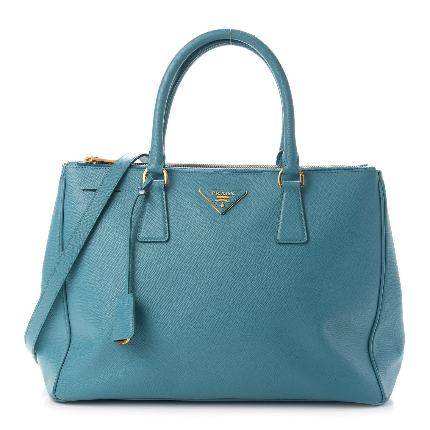 Saffiano Medium Galleria Double Zip Tote Turchese