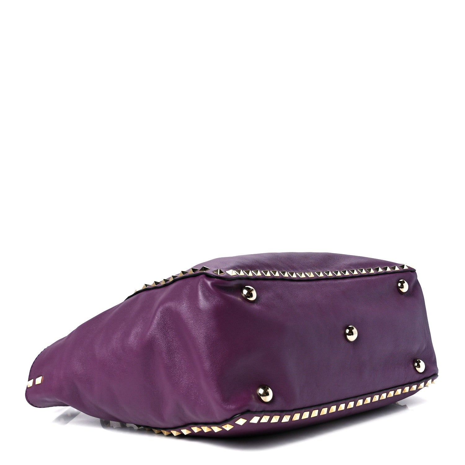 Valentino Garavani Vitello Medium Rockstud Tote Grape 4 of 10