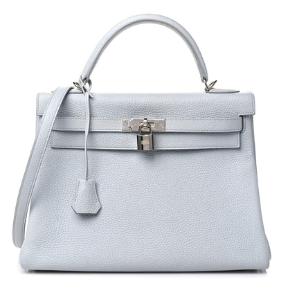 Hermes Taurillon Clemence Kelly Retourne 32 Bleu Glacier 1 of 15