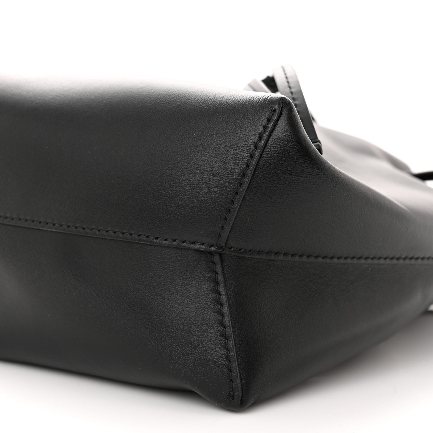 Mansur Gavriel Calfskin Twist Drawstring Bucket Bag Black Flamma 9 of 9