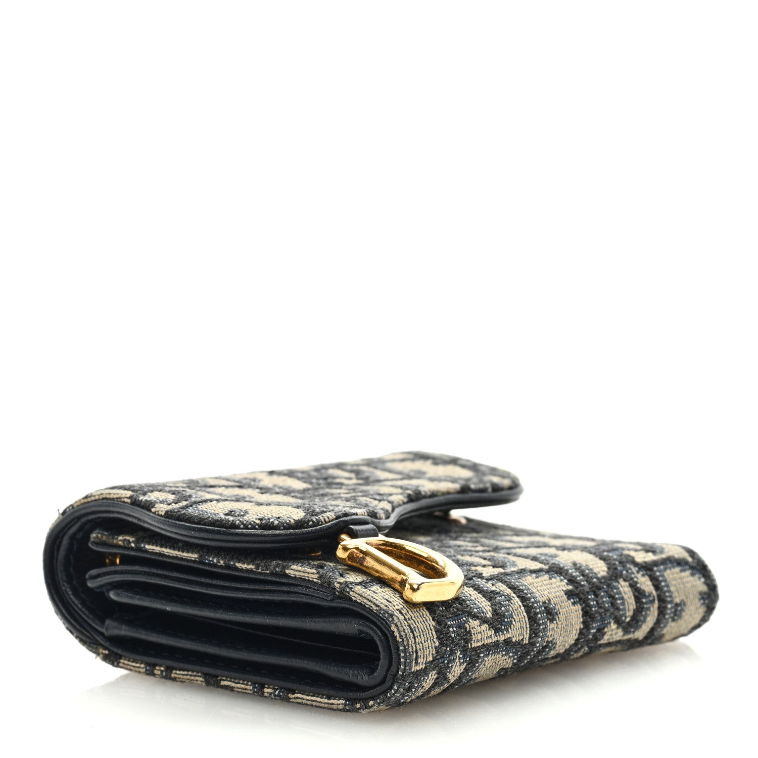 Christian Dior Oblique Saddle Card Holder Blue 4 of 6