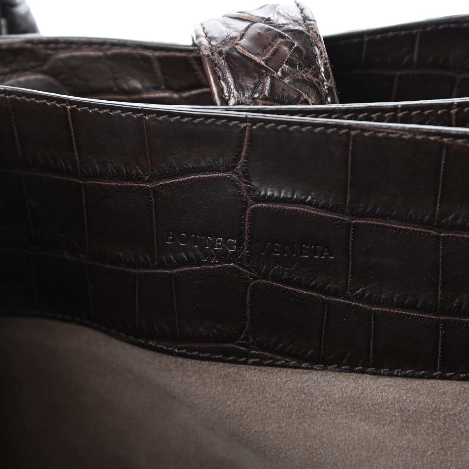 Bottega Veneta Soft Crocodile Fume Medium Roma Tote Edoardo 8 of 10