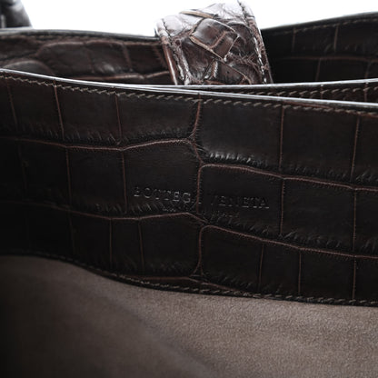Bottega Veneta Soft Crocodile Fume Medium Roma Tote Edoardo 8 of 10