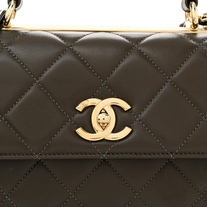 Chanel Lambskin Quilted Small Trendy CC Dual Handle Flap Bag Dark Khaki 8 of 12