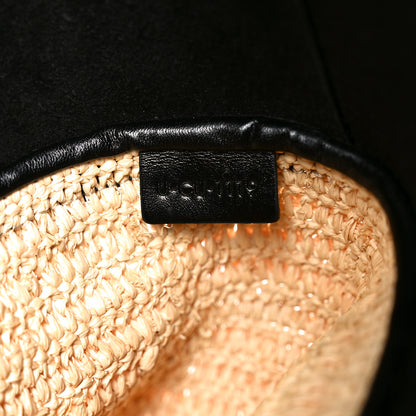 Celine Raffia Calfskin Basket Bag Natural Black 8 of 11