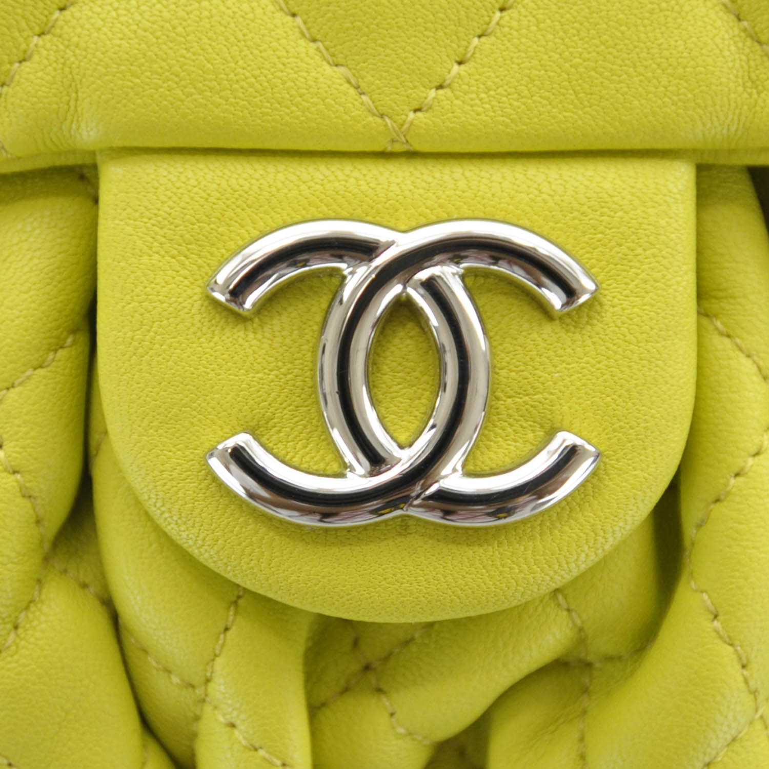 Chanel Washed Lambskin Mini Chain Around Messenger Neon Yellow 12C 5 of 8