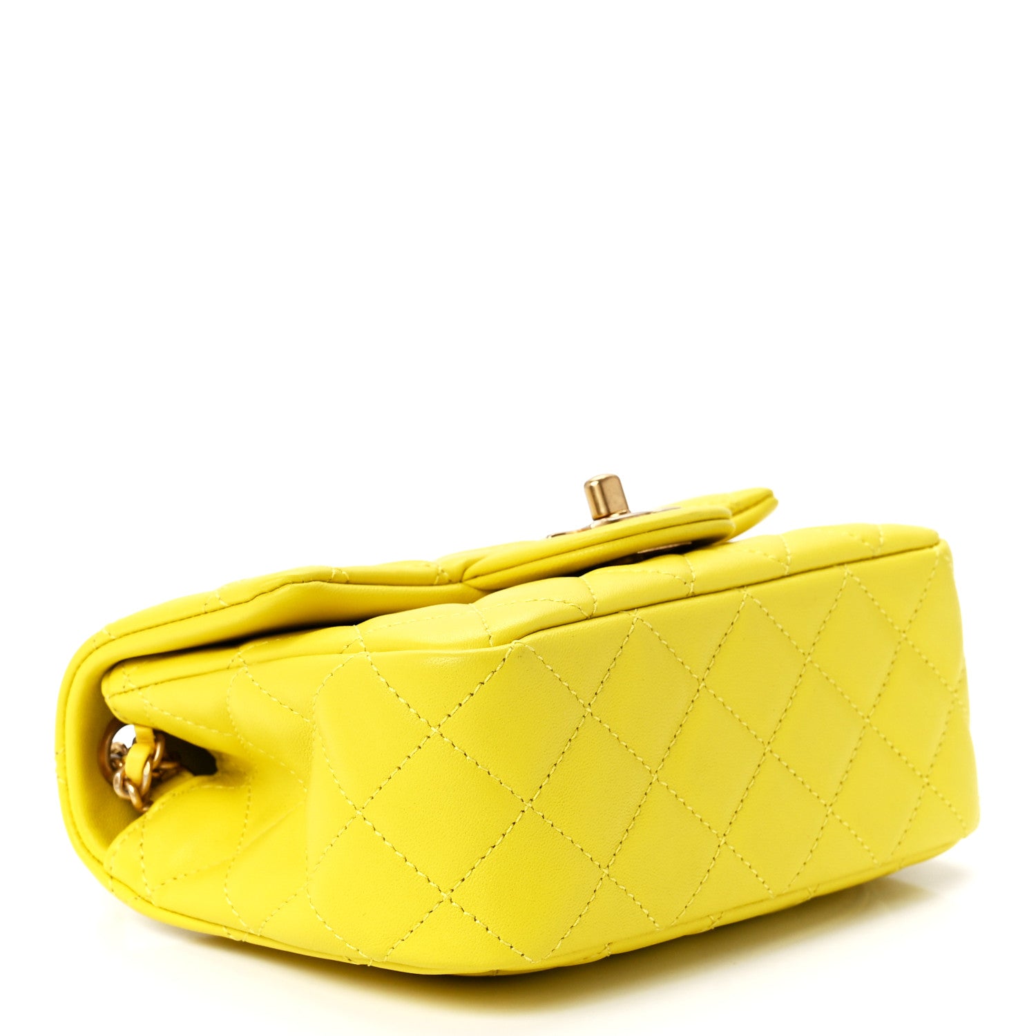 Chanel Lambskin Quilted Mini Pearl Crush Flap Yellow 4 of 12