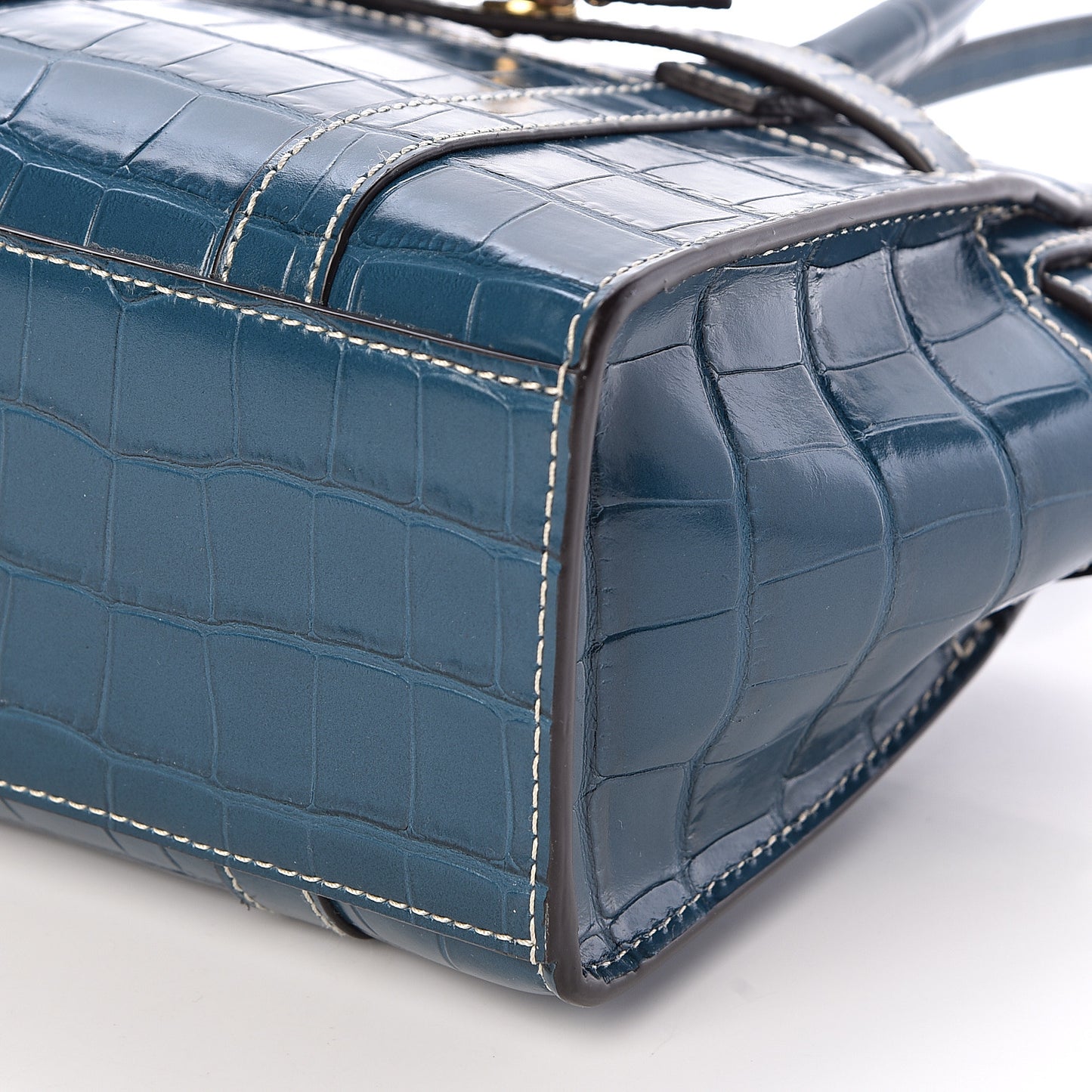 Crocodile Embossed Micro Zipped Bayswater Nautical Blue