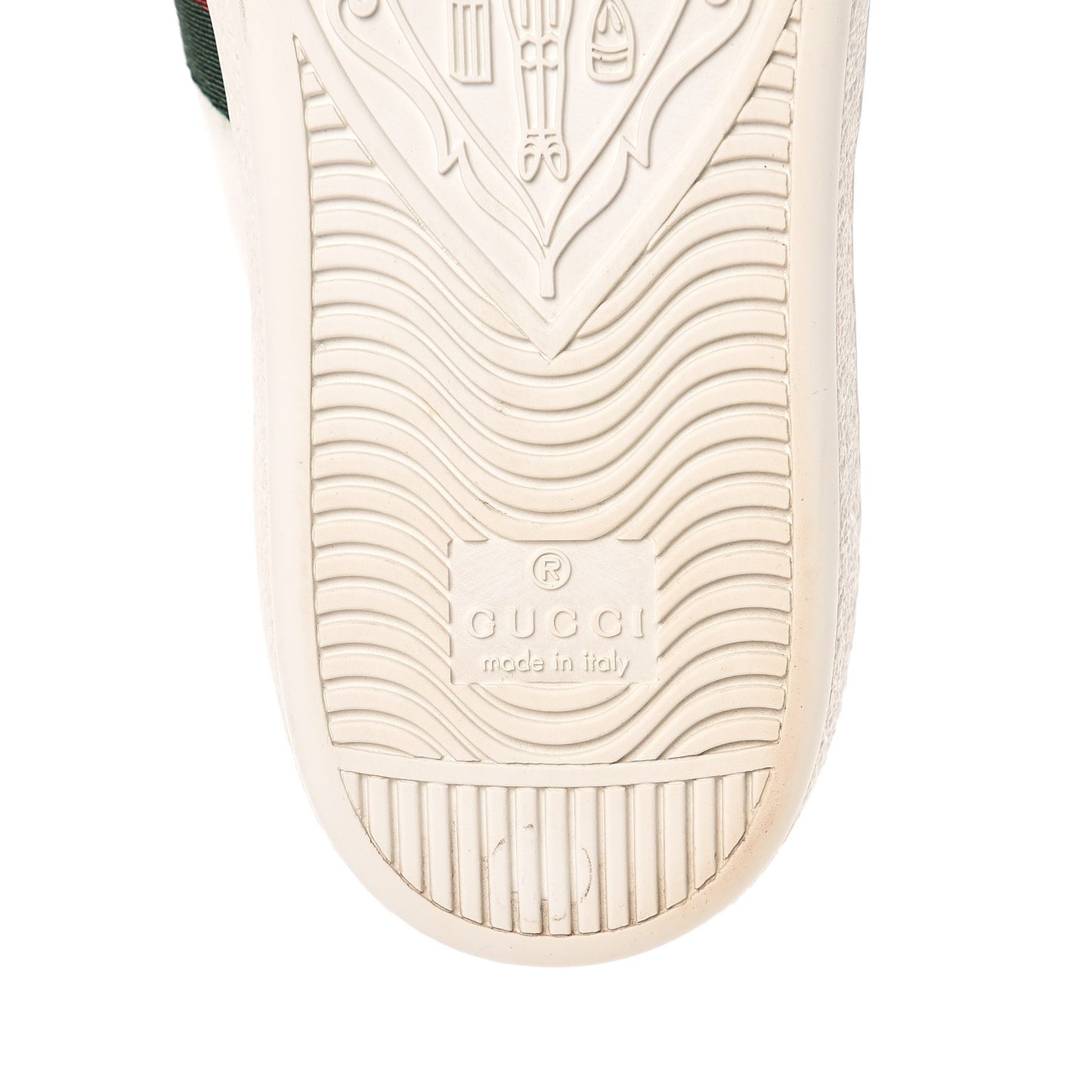 Calfskin Web Studded Lightning Ace Sneakers 36 White