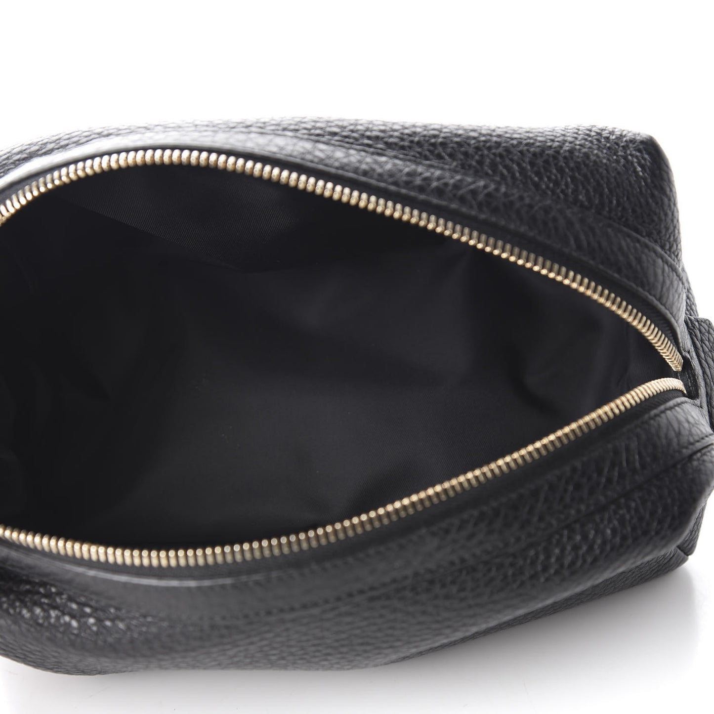 Pebbled Calfskin Large Soho Cosmetic Case Black