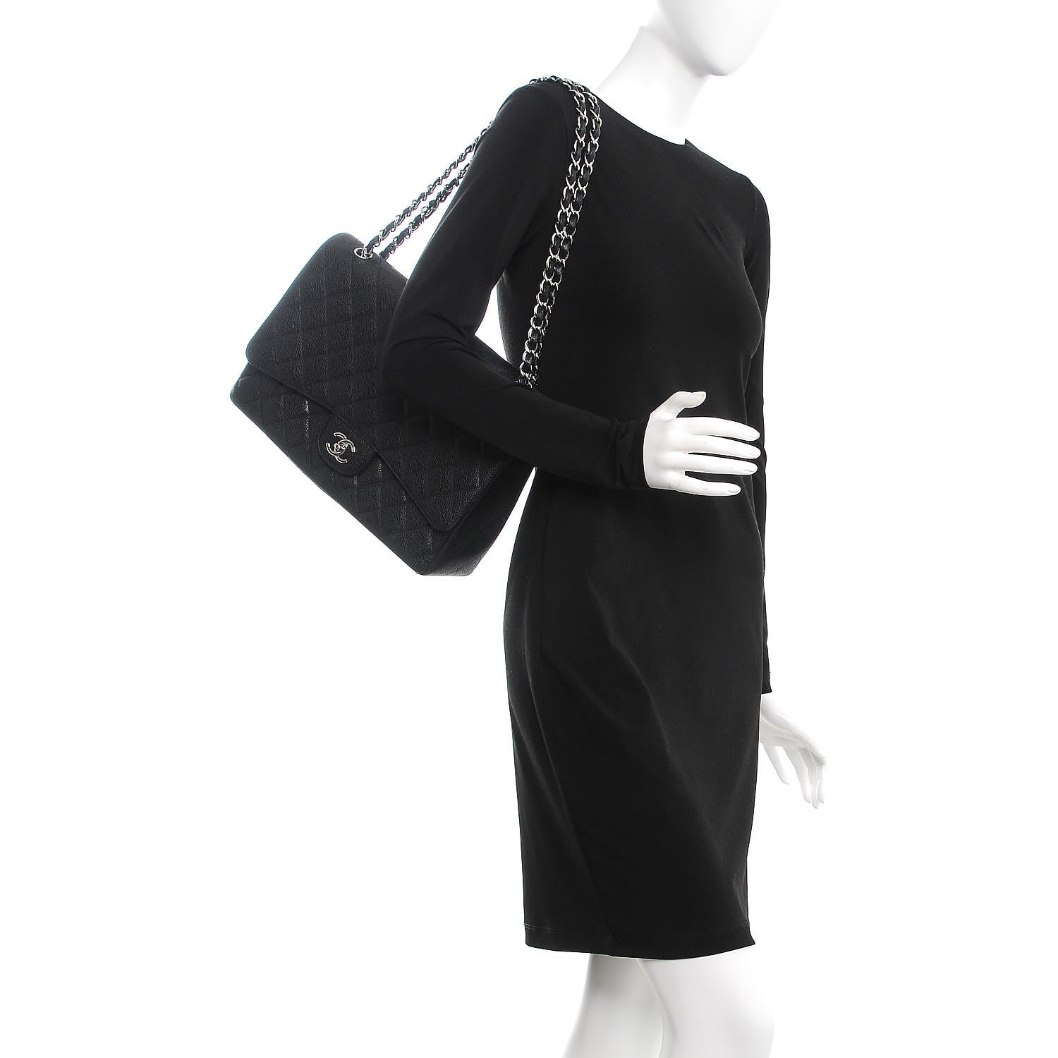 Chanel Caviar Quilted Maxi Single Flap Black 2 of 9