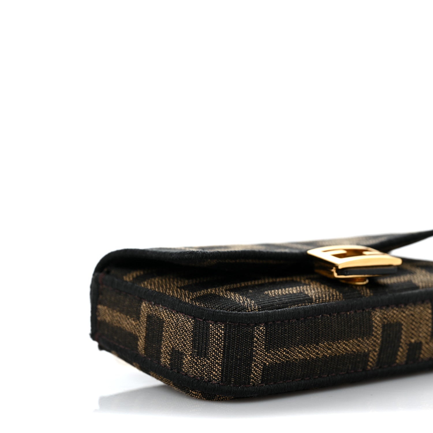 Fendi Fabric Jacquard FF 1974 Nano Baguette Charm Tobacco Moro Black 5 of 7